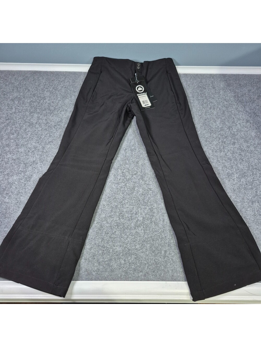 Snozu High Performance Ski Snow Pants Size Med Black Zip Pockets